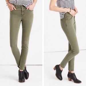 Madewell High Riser Olive Green Skinny Jeans - Size 25